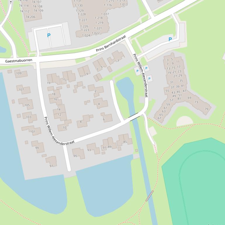 Kaart van de Prins Willem-Alexanderstraat.