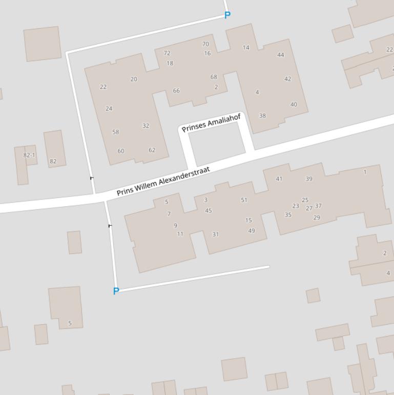 Kaart van de Prins Willem Alexanderstraat.