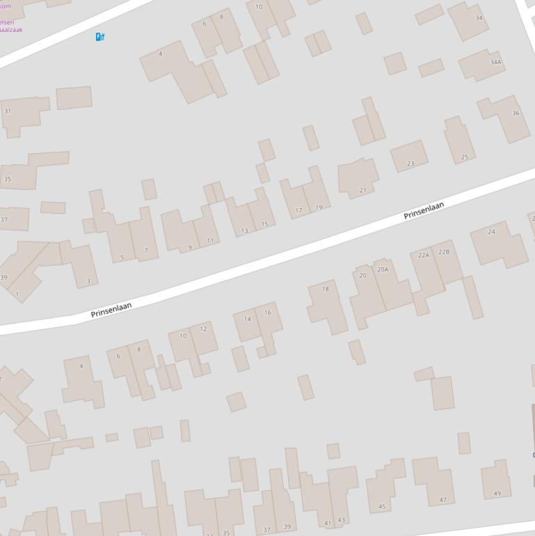 Kaart van de Prinsenlaan.
