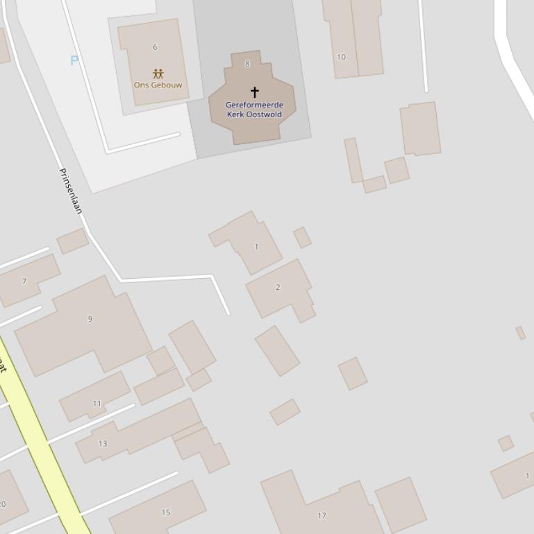 Kaart van de Prinsenlaan.