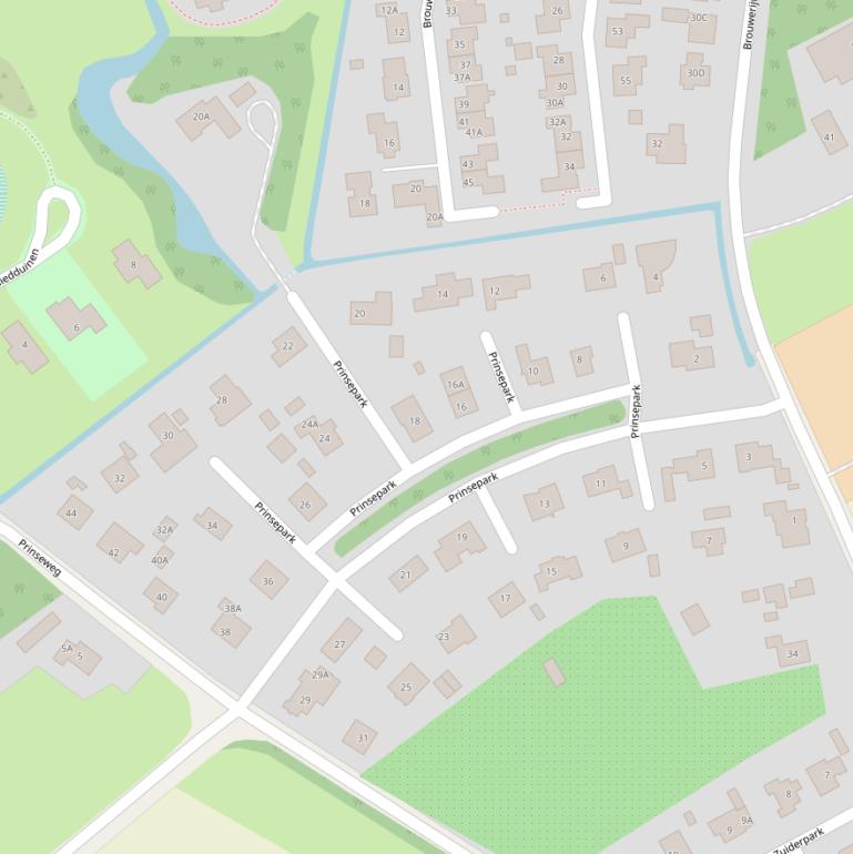 Kaart van het Prinsepark.