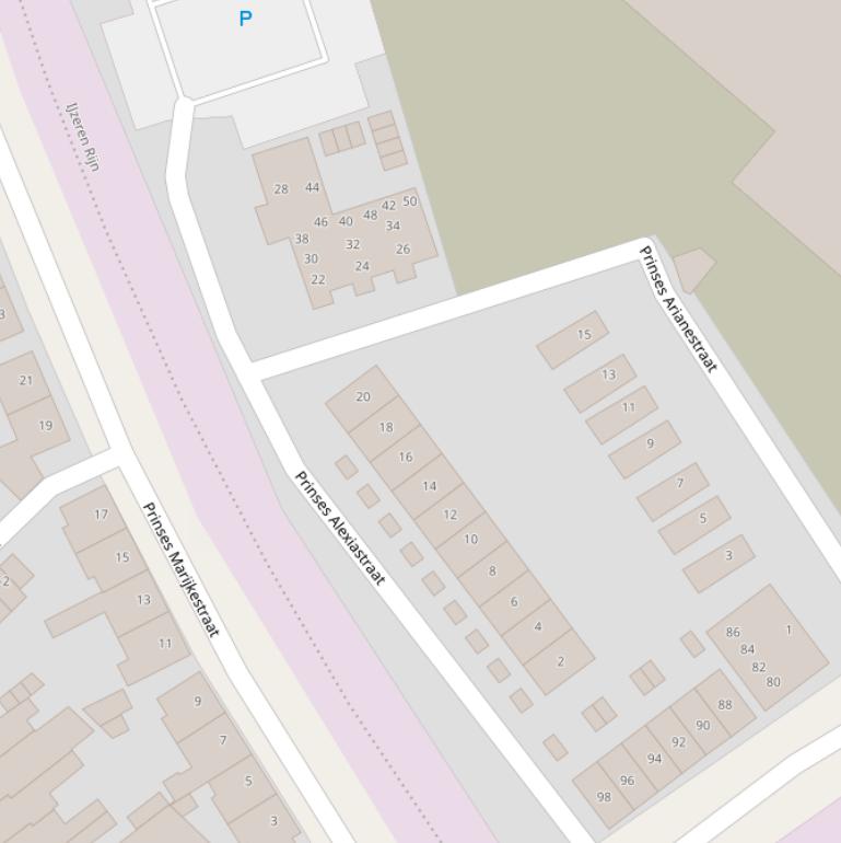 Kaart van de Prinses Alexiastraat.
