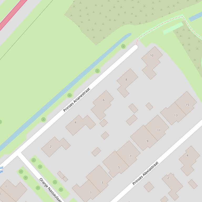 Kaart van de Prinses Arianestraat.