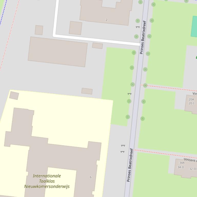 Kaart van de Prinses Beatrixdreef.