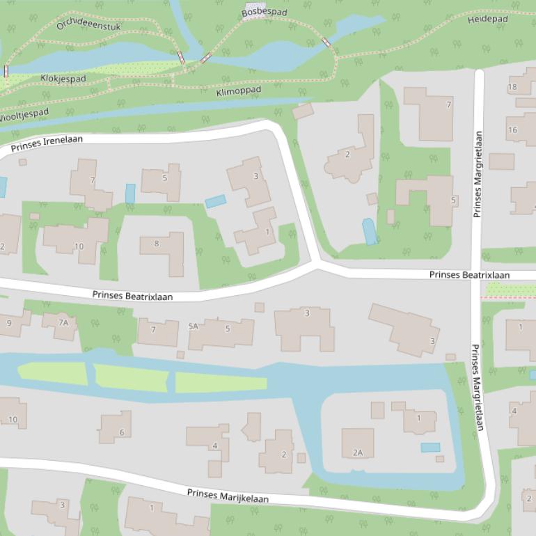 Kaart van de Prinses Beatrixlaan.