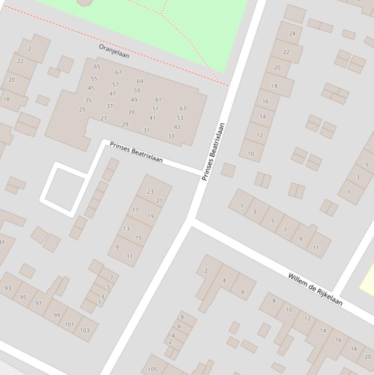 Kaart van de Prinses Beatrixlaan.