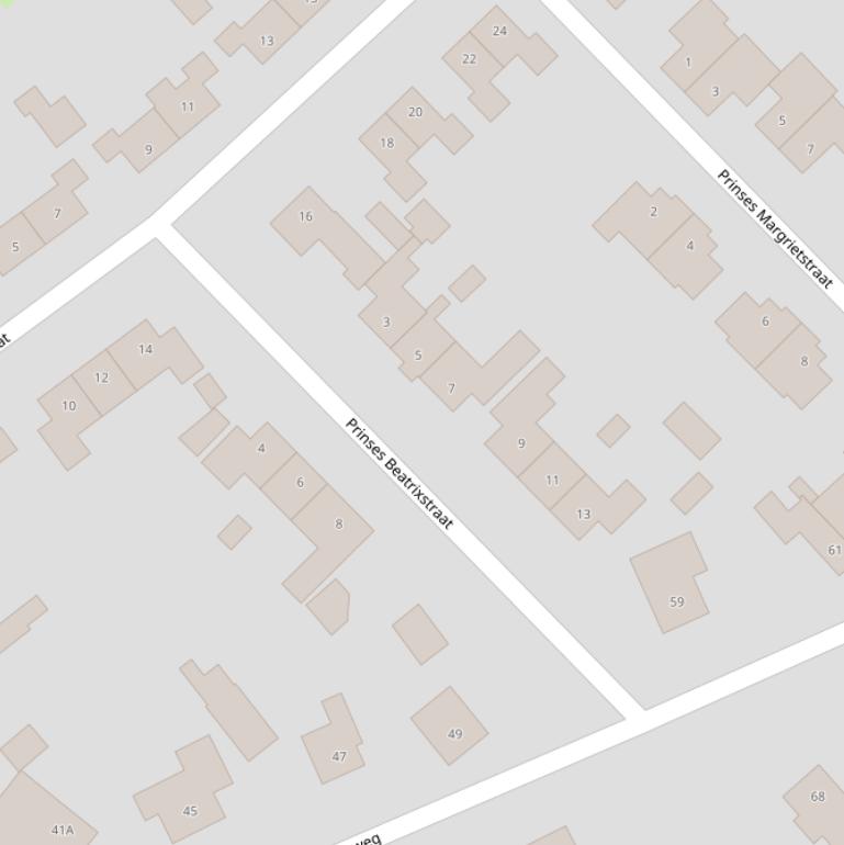 Kaart van de Prinses Beatrixstraat.
