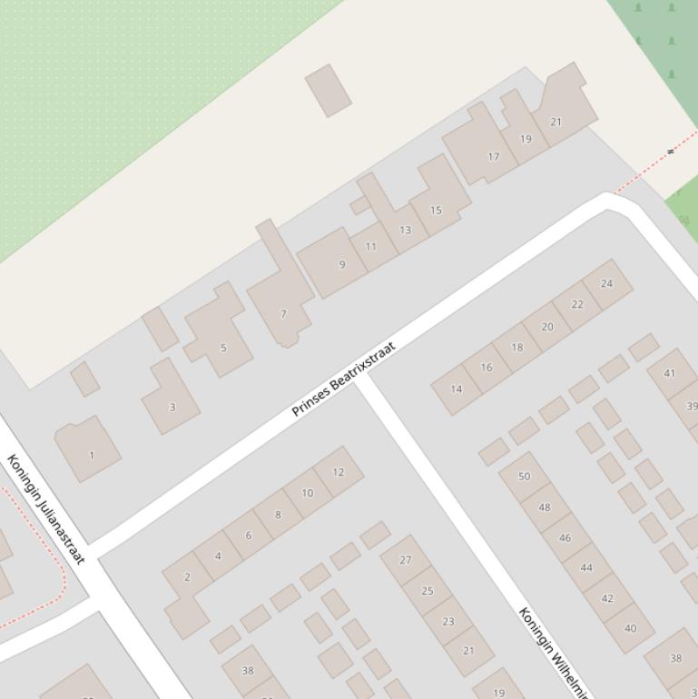 Kaart van de Prinses Beatrixstraat.