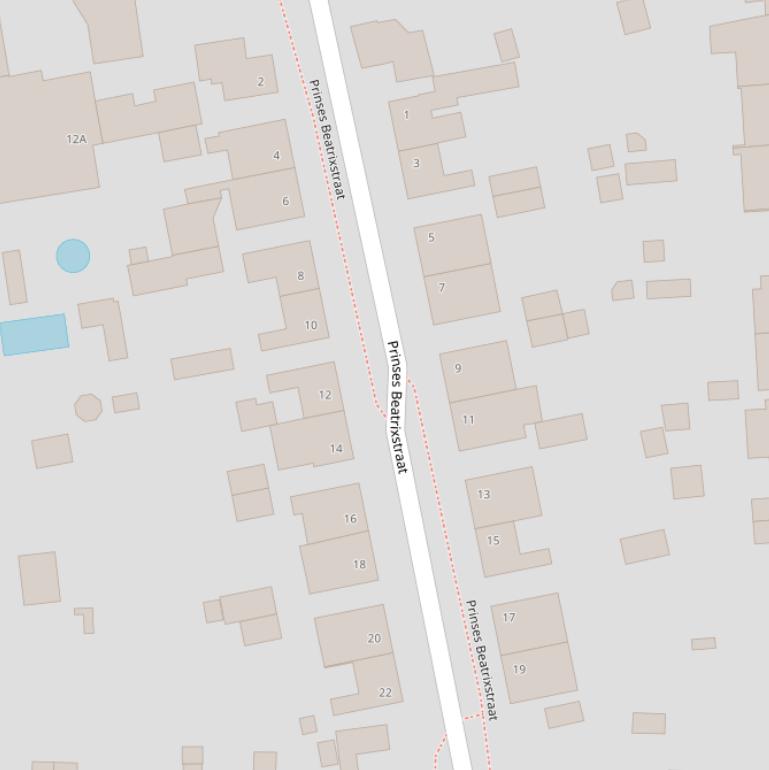 Kaart van de Prinses Beatrixstraat.