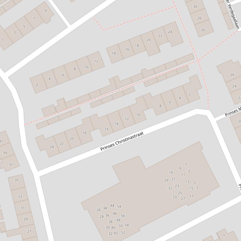 Kaart van de Prinses Christinastraat.