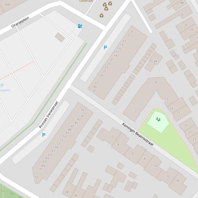 Kaart van de Prinses Irenestraat.