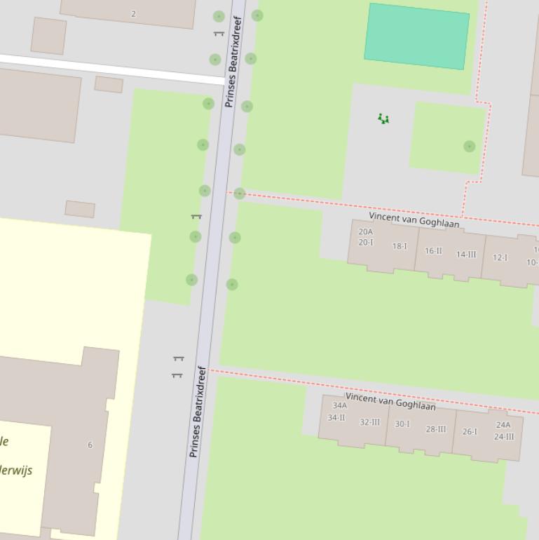 Kaart van de Prinses Irenestraat.