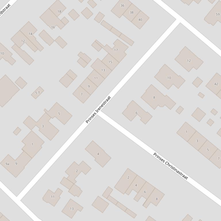 Kaart van de Prinses Irenestraat.