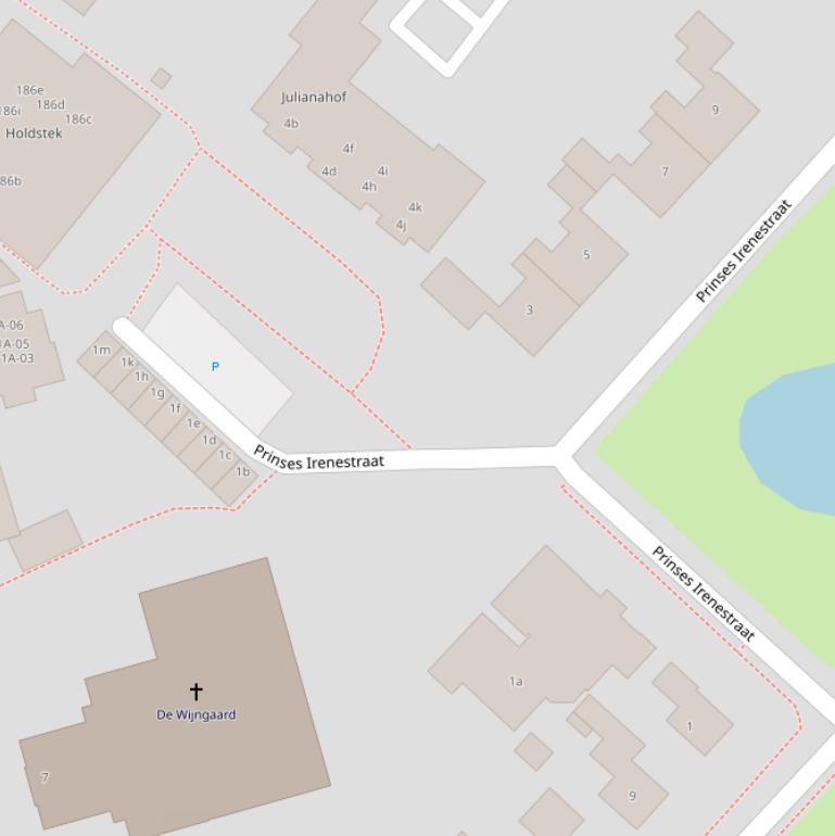 Kaart van de Prinses Irenestraat.