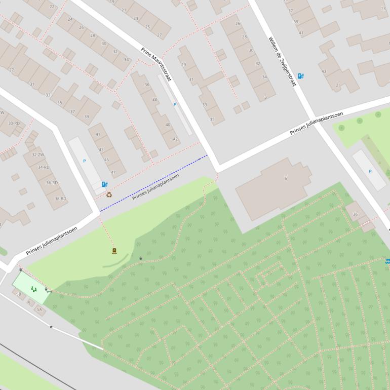 Kaart van het Prinses Julianaplantsoen.