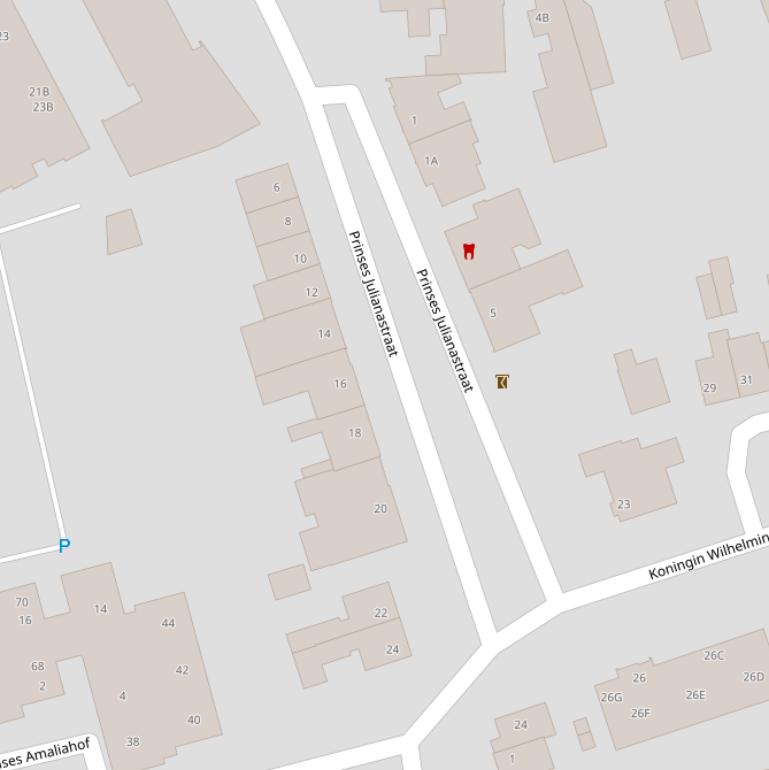 Kaart van de Prinses Julianastraat.