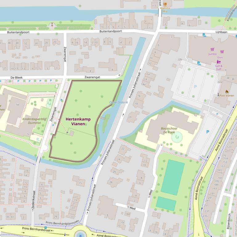 Kaart van de Prinses Julianastraat.