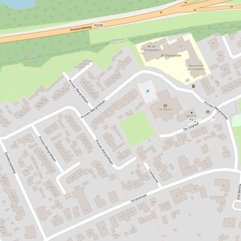 Kaart van de Prinses Margrietlaan.