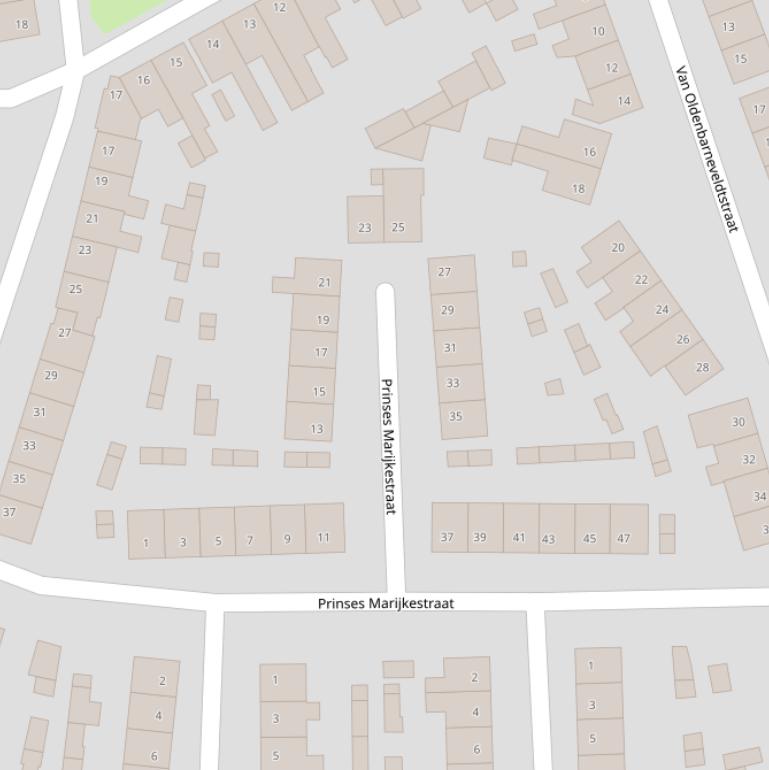 Kaart van de Prinses Marijkestraat.