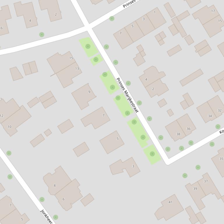 Kaart van de Prinses Marijkestraat.