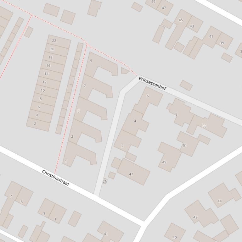 Kaart van de Prinsessenhof.