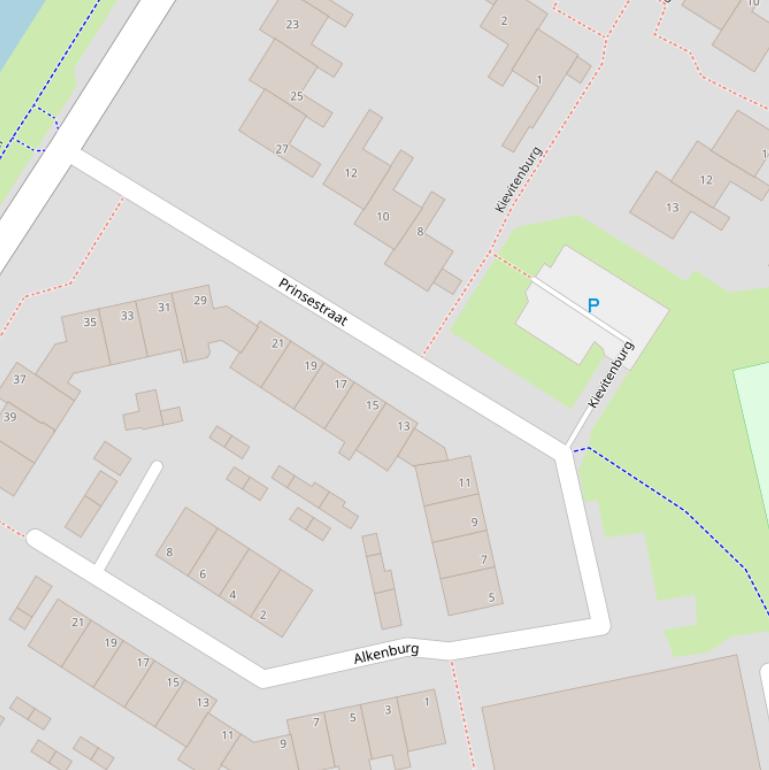 Kaart van de Prinsestraat.