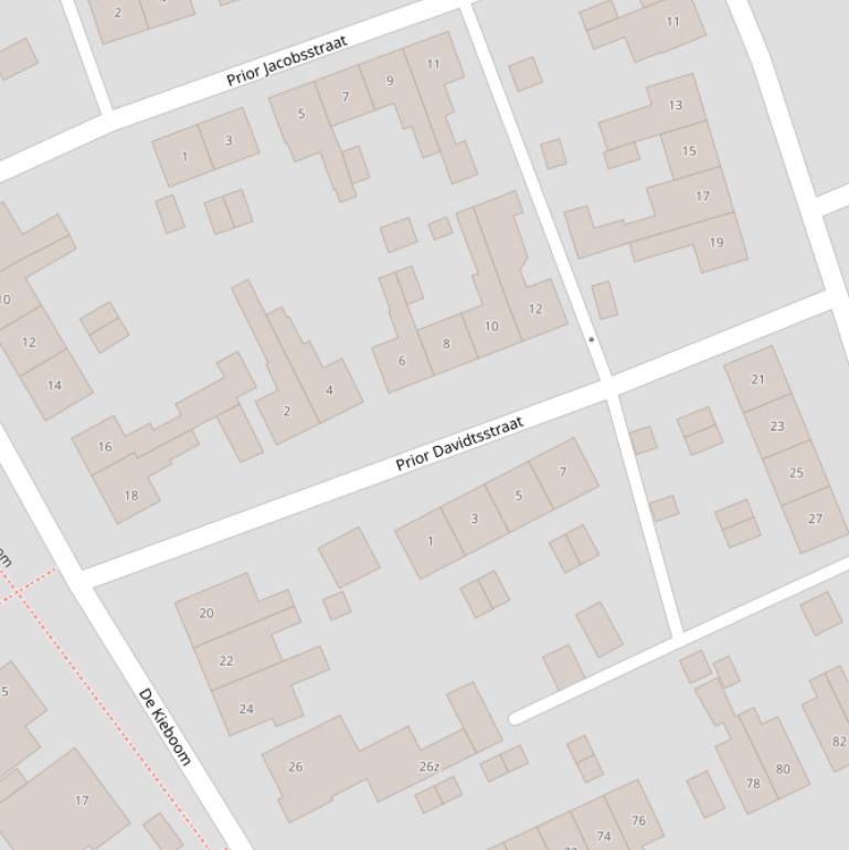 Kaart van de Prior Davidtsstraat.