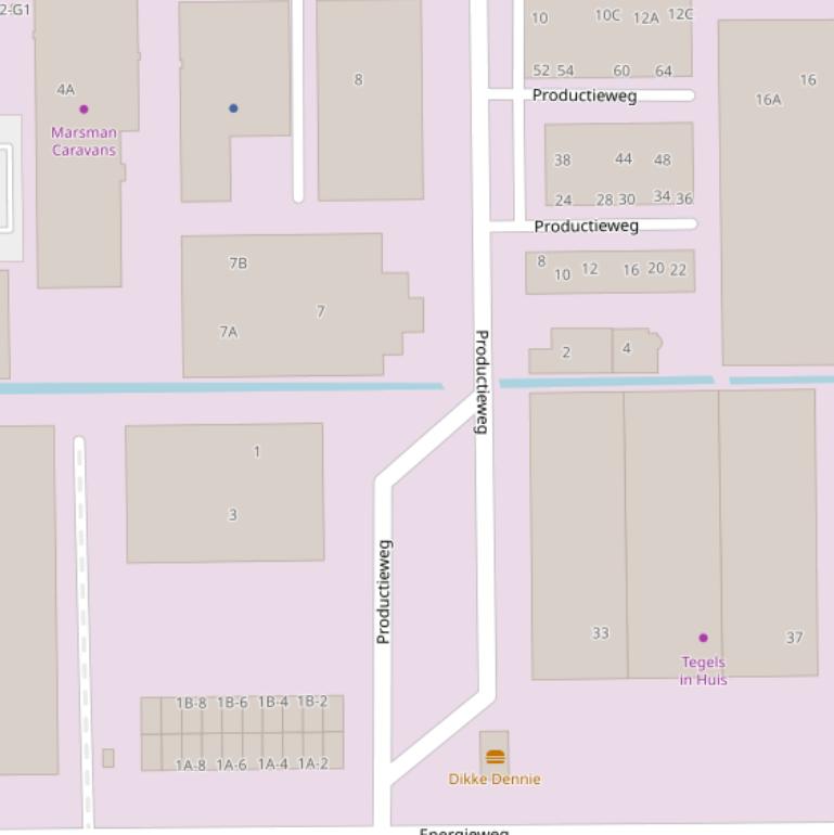 Kaart van de Productieweg.