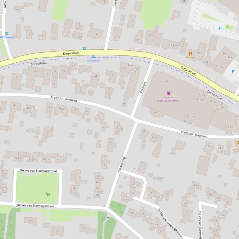 Kaart van de Prof. Blinkweg.