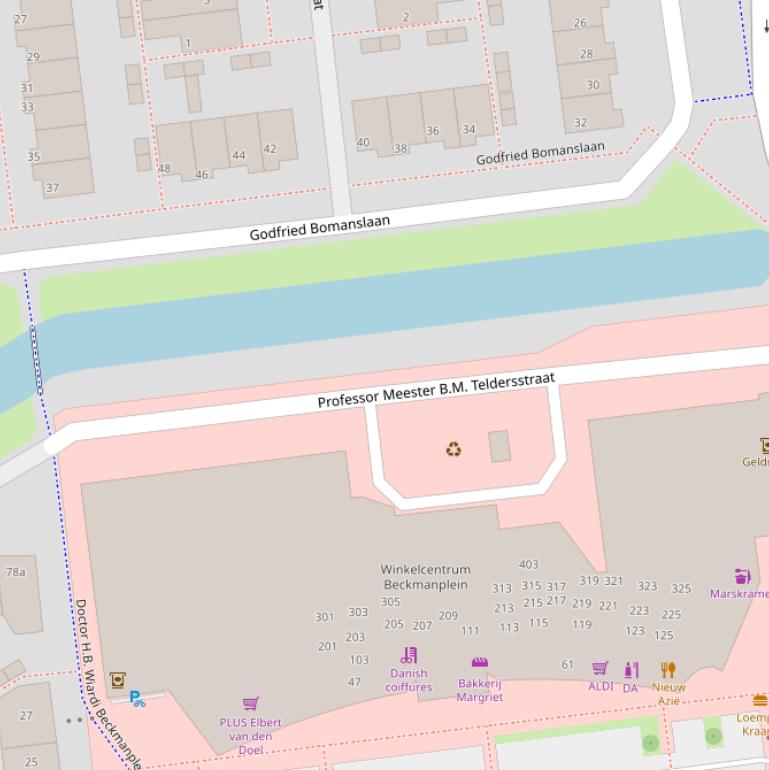 Kaart van de Prof.Mr. B.M. Teldersstraat.