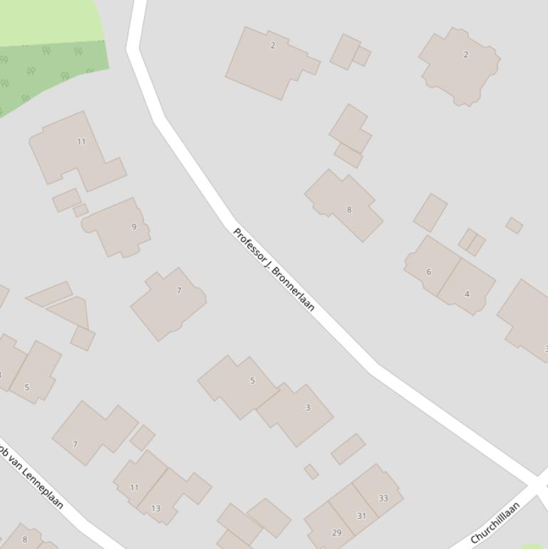 Kaart van de Professor J. Bronnerlaan.