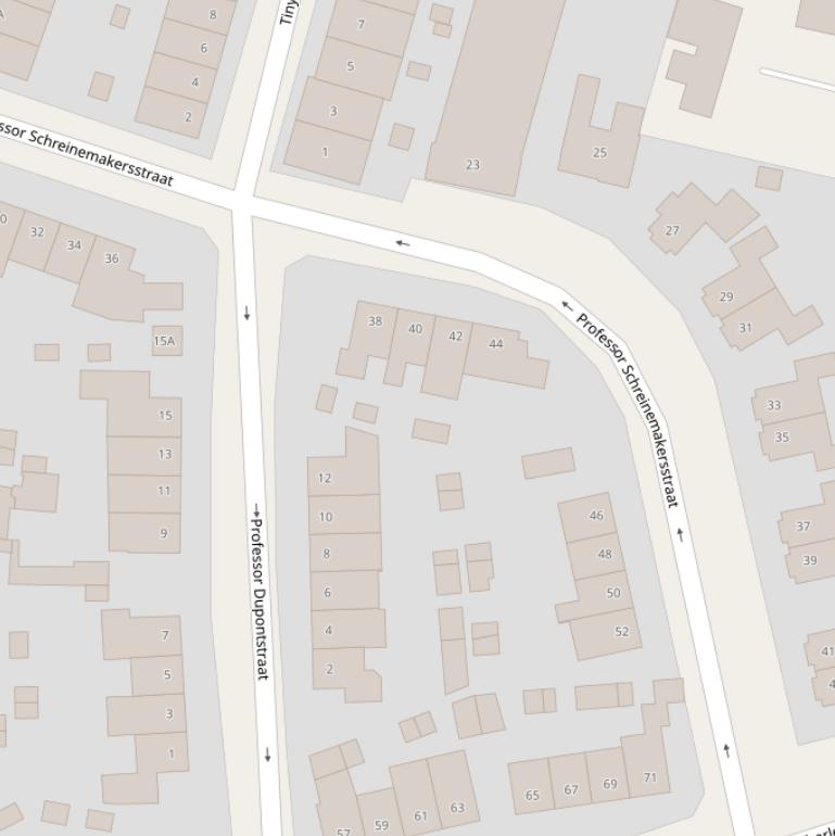 Kaart van de Professor Schreinemakersstraat.
