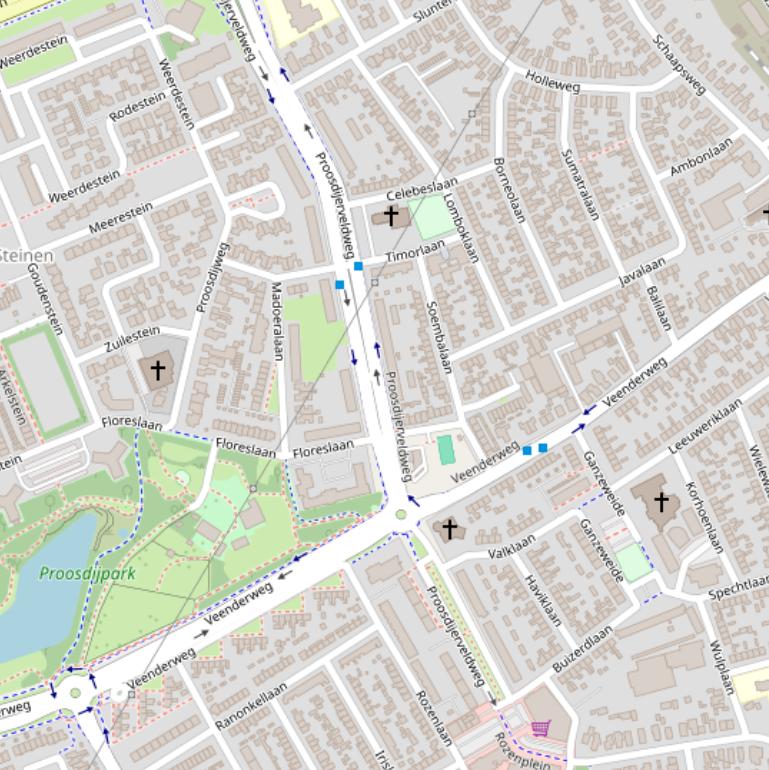 Kaart van de Proosdijerveldweg.