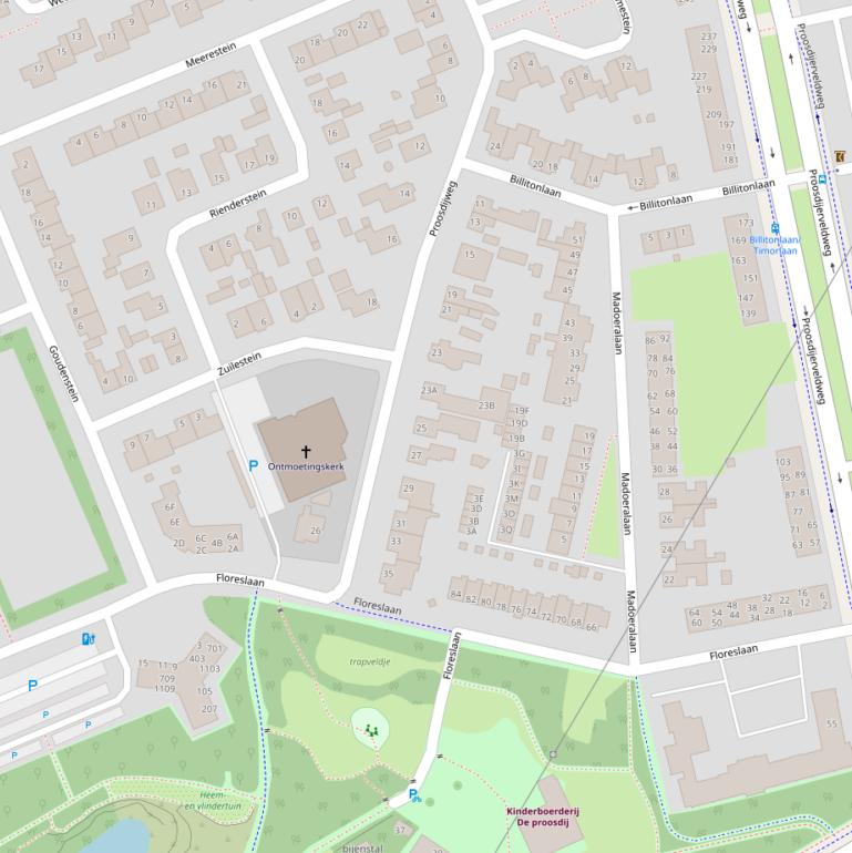 Kaart van de Proosdijweg.