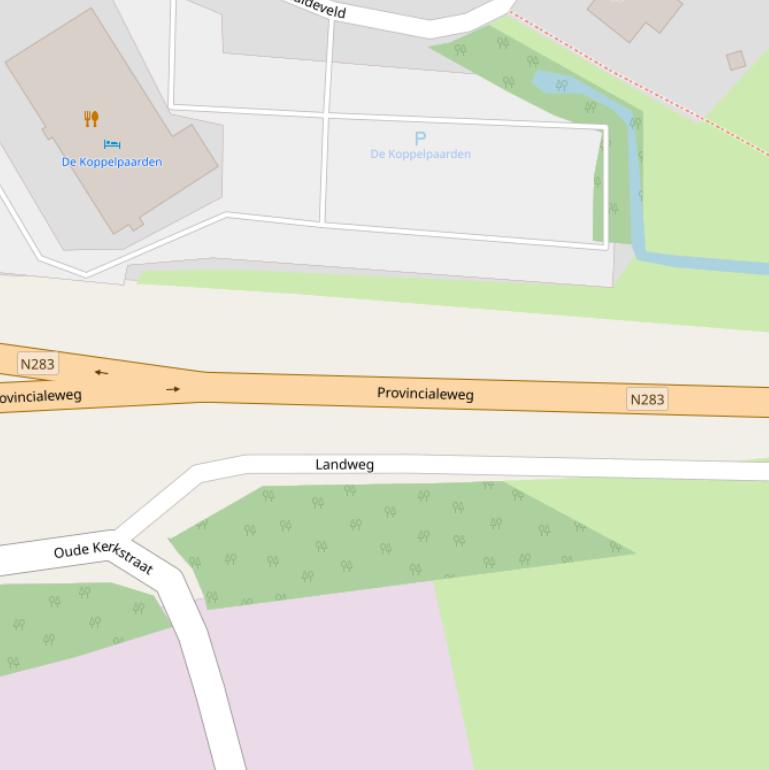 Kaart van de Provinciale weg.