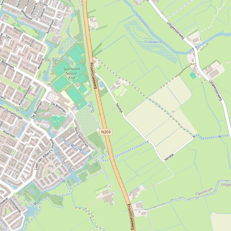 Kaart van de Provincialeweg.