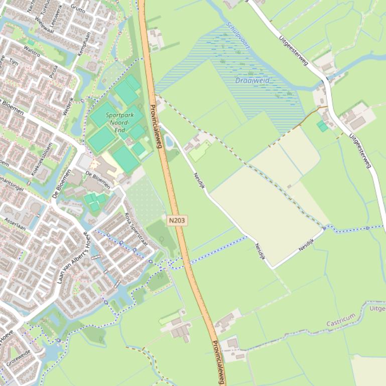 Kaart van de Provincialeweg.
