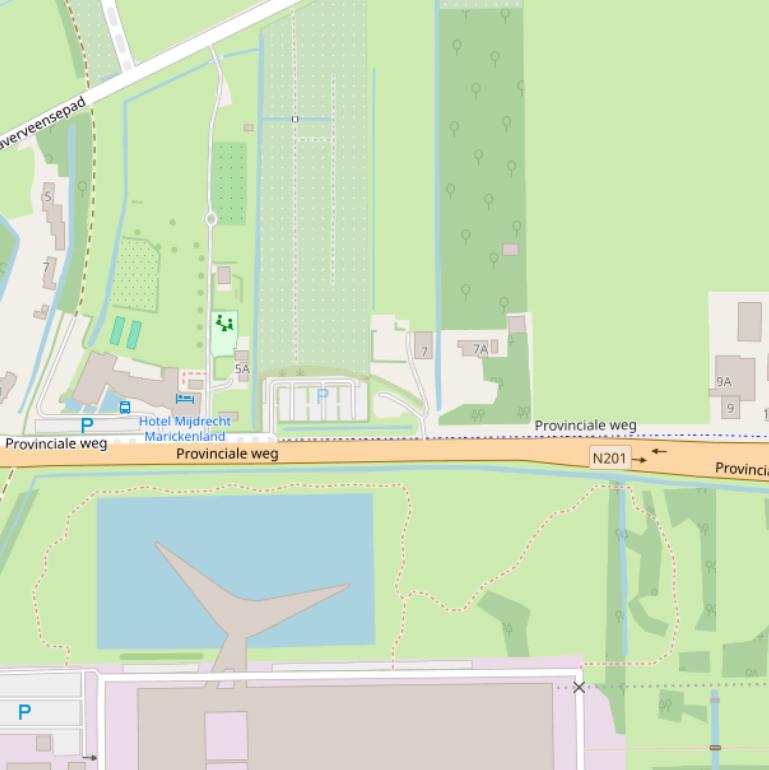 Kaart van de Provincialeweg.