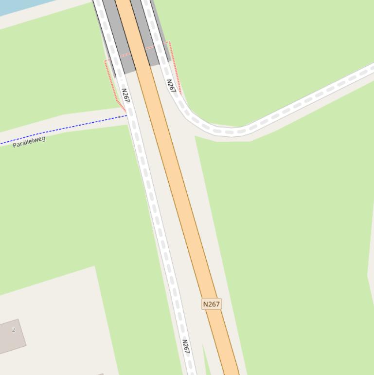 Kaart van  Provincialeweg N267.