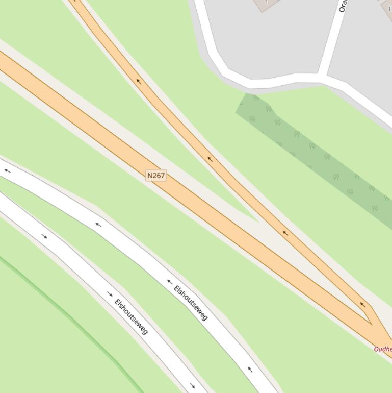 Kaart van  Provincialeweg N267.