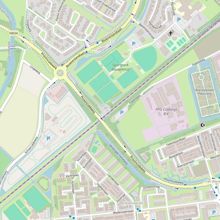 Kaart van de Provincialeweg.