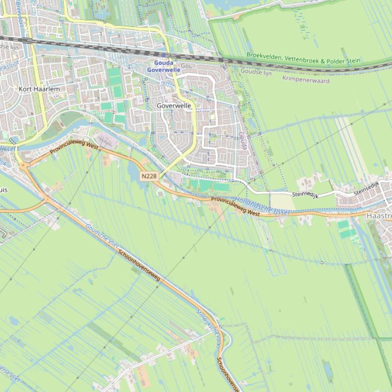 Kaart van  Provincialeweg West.