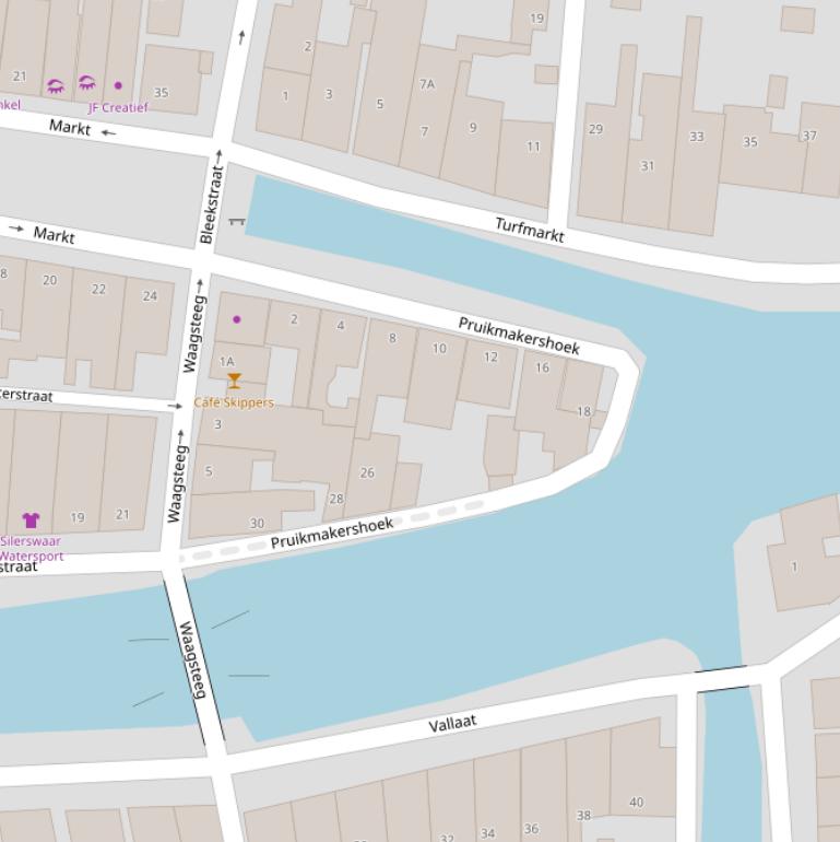 Kaart van  Pruikmakershoek.