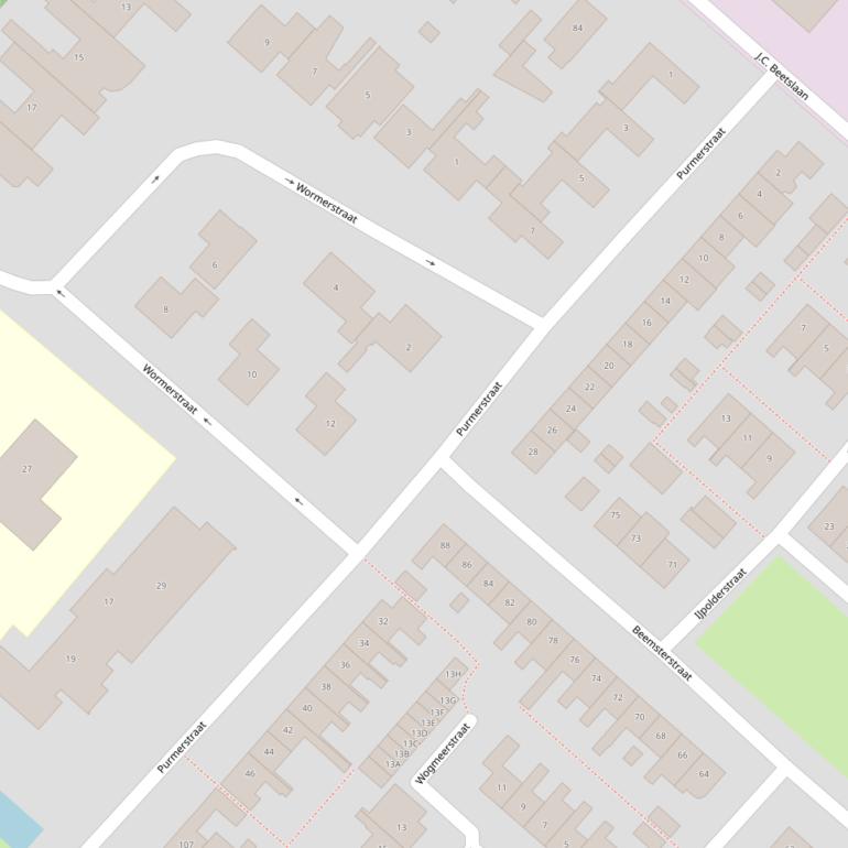 Kaart van de Purmerstraat.