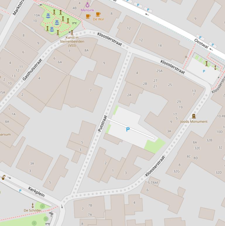 Kaart van de Putstraat.