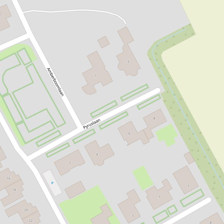 Kaart van de Pyruslaan.