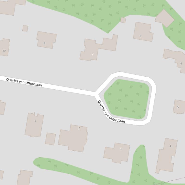 Kaart van de Quarles van Uffordlaan.