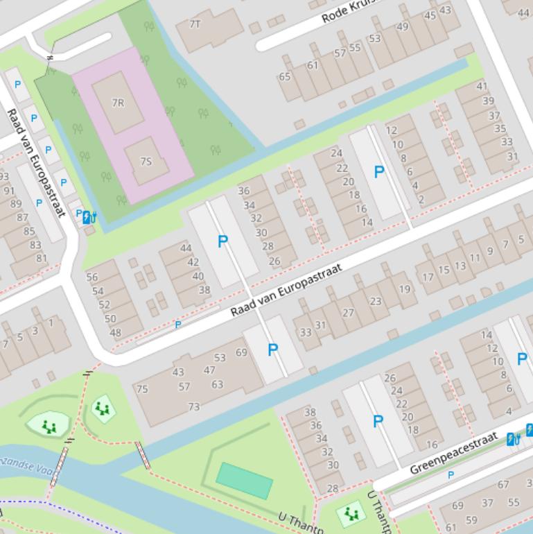 Kaart van de Raad van Europastraat.