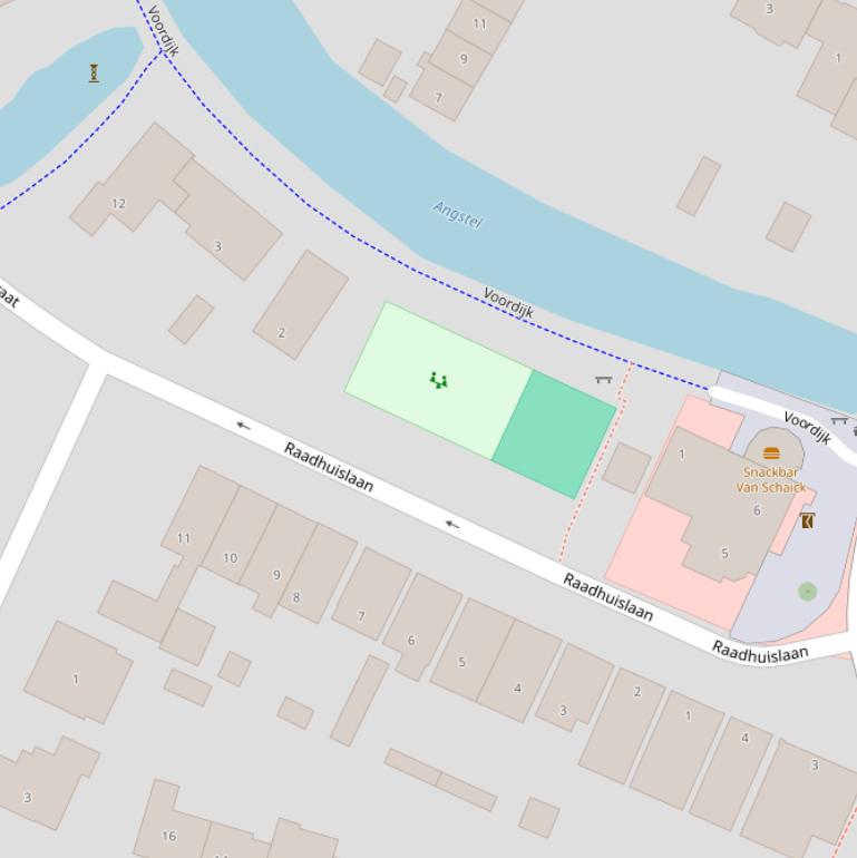 Kaart van de Raadhuislaan.