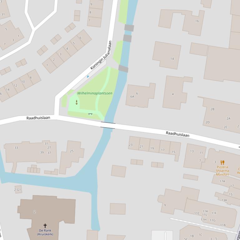 Kaart van de Raadhuislaan.